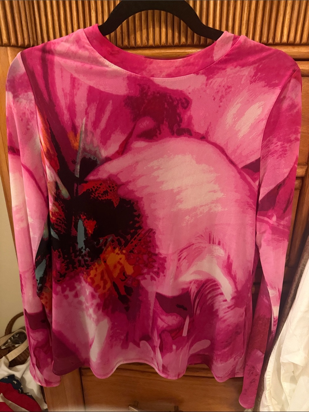 NWOT☀️INC International Concepts Pink Floral-Print Long Sleeve Tee